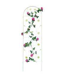 Decorative Metal Garden Trellis for Climbing Plants, Rustproof Flower Support with Bird,Leaves,Flowers,for Ivy,Rose,Morning Glory,Jasmine,Grape,Blackberry,Cucumber,Beans,Peas (Cream White,4)