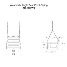 highwood Weatherly Single Seat Porch Swing, Rustic Red