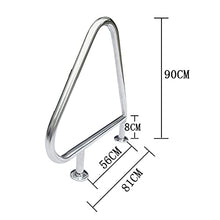 Swimming Pool handrails Triangular Stainless Steel Pool handrails are Suitable for Swimming Pools with Indoor and Outdoor Swimming Pool Steps Water Parks etc. 1 PCS (Silver 81cm)