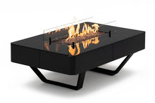 Planika Rio Table - Outdoor Fireplace, Propane-Fueled Fire Pit Table, Black Glass Top - Cover Included (Optional - Gas Tank Cover)