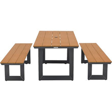Global Industrial Urban 6' Plastic Rectangular Picnic Table & Bench Set, Tan