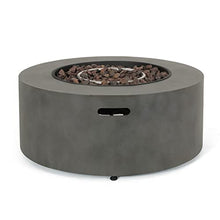 Dancongtea 32" Round Iron Fire Pit Stone Gray 40,000 BTU