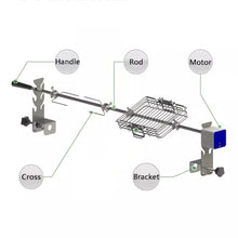 JYXYXSCP Electric Rotisserie Kit, Portable Rotisserie W/Adjustable Height 4 Forks for Grilling Pork Chicken