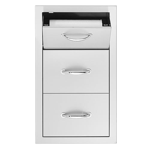 TrueFlame 17-Inch Vertical 2-Drawer & Paper Towel Holder Combo
