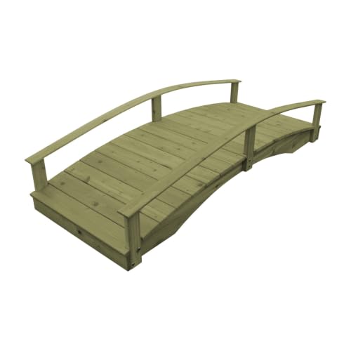 Keystone Amish Co. Cedar Japanese Garden Bridge, 3' x 10', Linden Leaf Stain