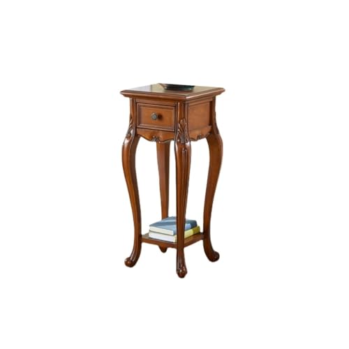 GKOKG Coffee Tables Flower Stand Solid Wood Living Room Shelf Floor Sofa Side Table Indoor
