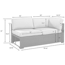 Afuera Living Wicker Patio Loveseat, 62.25" Wide, Resin Rattan & Steel Frame, Mist Blue/Brown, Weatherproof Fabric, Handwoven, UV-Proof Outdoor Sofa with Adjustable Levelers, Cushions for Backyard