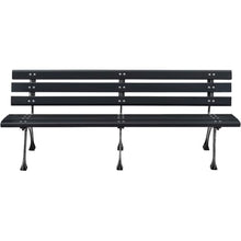 Global Industrial 6'L Outdoor Park Bench with Backrest, Black, Plastic