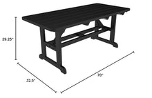 POLYWOOD® Park 33" x 70" Harvester Picnic Table in Black
