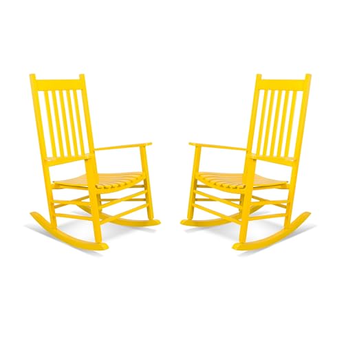Shine Company Vermont Porch Rockers – Lemon (Set of 2)
