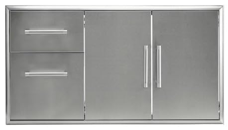 COYOTE OUTDOOR LIVING 45 Inch Double Access Door/Drawer Combo with Magnetic Latches, Rolling Rollers, and Professional-Style Handles