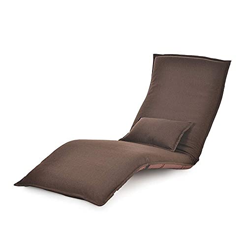 Renovation House Chairs Lounge Chair Lazy Couch Window Chair Single Bed Adjustable Floor Recliner Foldable Lounge Chair Durable (Color : Brown)
