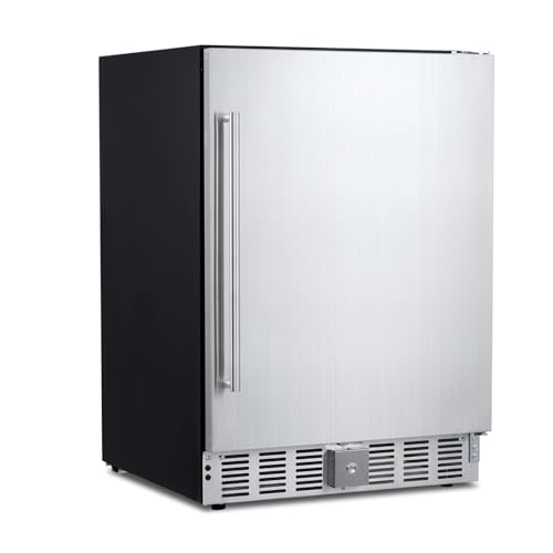 CuisinAid 24-inch Weather-Proof Stainless Steel Beverage Refrigerator for Outdoor Kitchen and Patio - Holds up to 180 Cans - Built-in/Freestanding