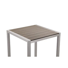 Benjara Kylo 5 Piece Bar Table Set, Polyresin Backs and Seats, Aluminum Frame, Gray and Brown