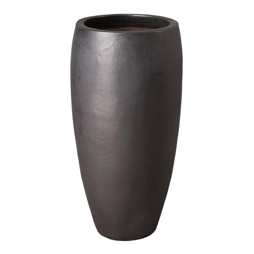 Emissary Matte Black Stoneware Round Jar 19in. L x 38.5in. H