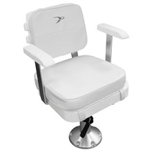 Wise Ladder Back Helm Chair with Adjustable Height Pedestal and Seat Slide White