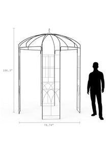Romantic 8.8FT Black Birdcage Arbor - Metal Wedding Arch & Garden Pergola for Climbing Plants, Outdoor Ceremony Backdrop, Sturdy Patio & Backyard Decor