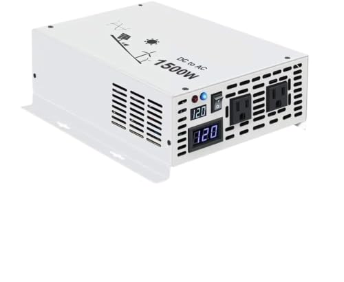 Pure Sine Wave Inverter Power 1500W 12V to 230V Solar Inverter Power Supply Converter 24V/36V/48V DC to 110V/120V/220V/240V AC(24V,110V,Germany)