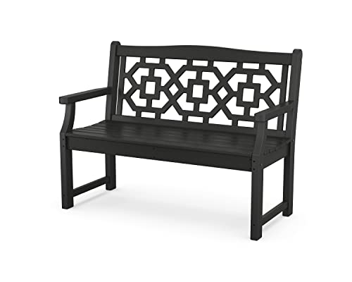 Martha Stewart Chinoiserie 48" Garden Bench Black