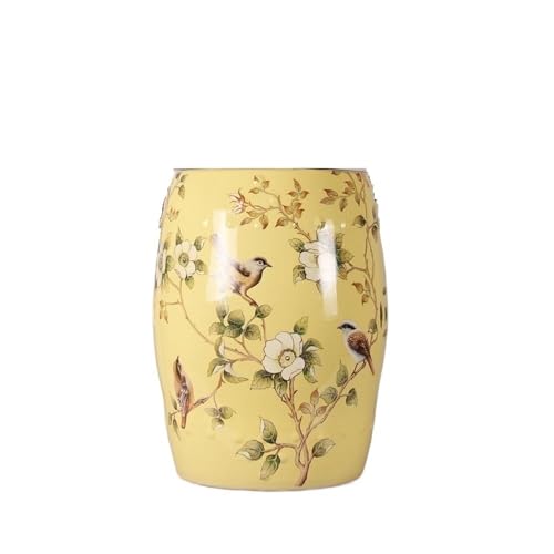 LINKIO Garden Stool Rustic Ceramic Garden Stool - Decorative Shoeshine Stool for Outdoor Patio & Tea Table Ottomans
