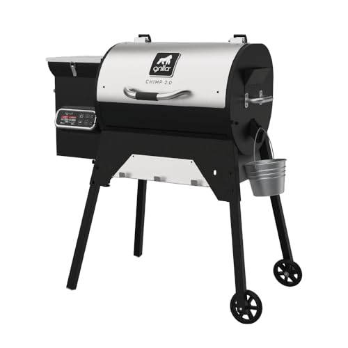 GRILLA Chimp 2.0 Tailgater Pellet Grill with Foldable Design, Wifi Connectivity, Compact Design, For Outdoor Grilling, Tailgating, and BBQ