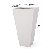 Christopher Knight Home Tommy, White Outdoor Modern Large and Small Cast Stone Planter Set