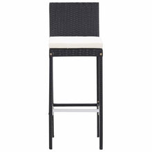 RJPLMFV 9 Piece Patio Bar Set Poly Rattan and Acacia Wood Black