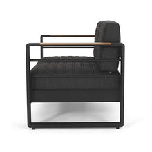Roomfitters Modern 2-Seater Outdoor Loveseat with Aluminum Frame and Cushions Black