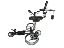 Insanity Golf Electric Golf Trolley Cart with Remote Control, Aluminum Frame, 24V 12Ah Lithium-Ion Battery - Black Cart, Silver Wheels