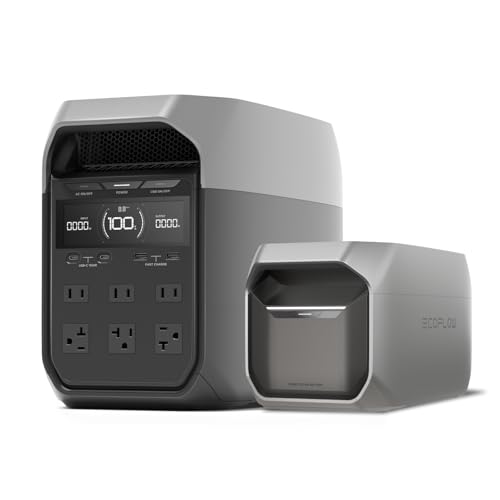 EF ECOFLOW Portable Power Station DELTA 3 with Extra Battery, 2048Wh 1800W