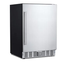CuisinAid 24 Inch Beverage Refrigerator, Weather Proof Stainless Steel Beverage Fridge for Outdoor Kitchen and Patio, Indoor/Outdoor Beverage Cooler for 180 Cans, Built-in/Freestanding