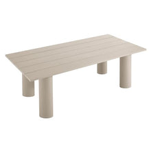 Modway Nautica 87 Inch Rectangle Metal Outdoor Patio Dining Table in Taupe