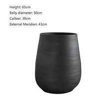 iumLeap Planter Pots Ceramics Flower Pots, Garden Plant Pots with Drainage Holes, Black Thread Decorative Planters for Indoor Outdoor Plants and Flowers Flower Plant Pot, Black-65cm
