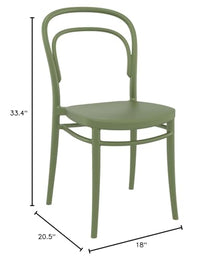 Compamia Marie 3 Piece Bistro Set in Olive Green