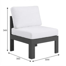 Outdoor Escape White Fabric Outdoor Patio Aluminum Armless Chair, Contemporary Style, Lightweight, Durable, Comfortable Seat, 17-Inch Back Height