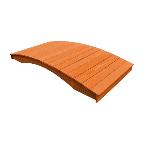 Keystone Amish Co. Pressure Treated Pine Plank Garden Bridge, 4' x 10', Redwood Stain