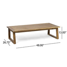 Great Deal Furniture Outdoor Acacia Wood 4 Seater Chat Set with Coffee Table, Finish and Beige