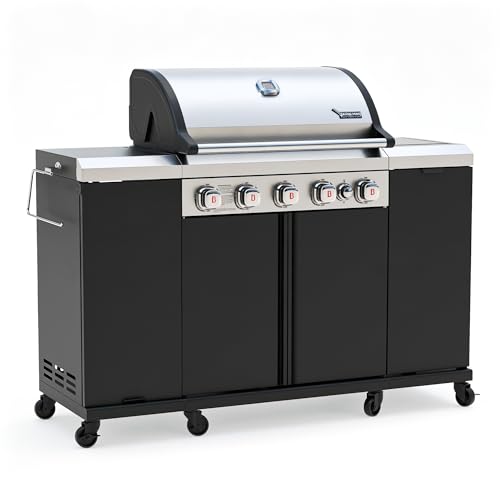 Brand-Man Propane Gas Grill Island Outdoor Kitchen & Storage Cabinets