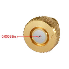 Brass Misting Nozzles 0.016" Orifice (0.4mm) 10/24 UNC, Water Mister Parts Fog Nozzles for Patio Misting System Outdoor Cooling System (20)