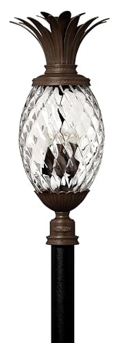 Hinkley Plantation Large Post Top Outdoor Lantern - 4-Light Pineapple Motif, Clear Optic Glass, Copper Bronze Finish