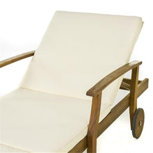 Afuera Living Outdoor Chaise Lounge Set of 4 Teak and Cream