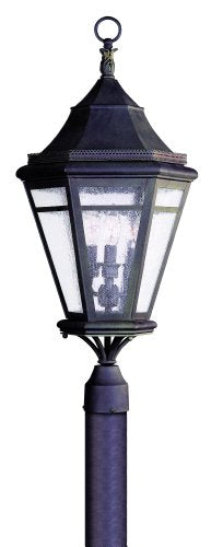 Troy Lighting Morgan Hill 3-Light Post | Natural Rust Finish | Made of Solid Brass | Wet-Rated for Outdoor Use | 13" Dia x 28" H | P1274-NR
