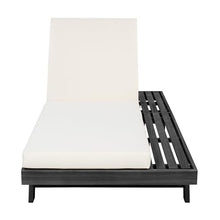 Merax Acacia Wood Chaise Lounge Chair Outdoor Set of 4, Patio Recliner with 4 Position Adjustable Backrest and 4" Thick Double-fold Cushion