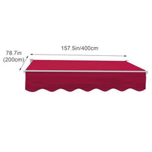 GJZDPMY Retractable Patio Awning 13.1x6.6 ft - Manual Crank Outdoor Shelter, Durable Aluminum & Polyester for Doors & Windows, UV Protection, Weather Resistant