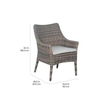 Afuera Living Modern Wicker Dining Chair, 18.5" Seat Height, Aluminum Frame, HDPE Brown Sea Wattle Wicker, Foam Cushion with Sunproof Cover, Outdoor Patio Chair for All-Weather Use
