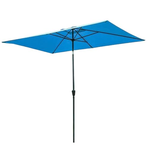EUQKKWLOY 2.35m Outdoor Patio Umbrella - Rectangular Beach Parasol with Crank & Tilt UV Resistant Waterproof Ideal for Garden Poolside and Backyard Use