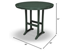 POLYWOOD® Nautical Trestle 48" Round Bar Table in Green