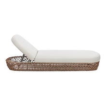 callmego Upholstered Woven Patio Deep Seating Sofa with Olefin Fabric and Foam Cushions for Outdoor Living Spaces (Patio Lounger + Beige + Olefin + Foam)