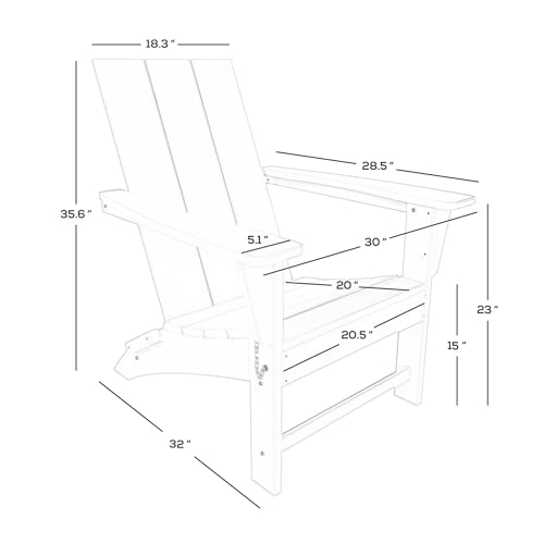 WestinTrends Ashore Modern Outdoor Folding Adirondack Chair Set of 4 Pacific Blue