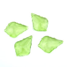 Green Chandelier Glass Crystals Maple Leaf 38mm/50mm/63mm/76mm Prisms Parts Hanging Drops Pendants Crystal Lamp Accessories,63mm 100pcs